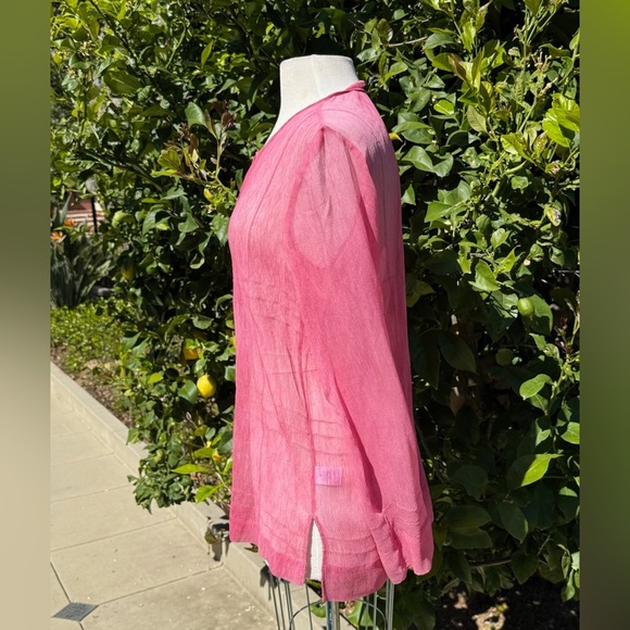 Theory sheer long sleeve silk blouse - size M - Picture 3 of 4